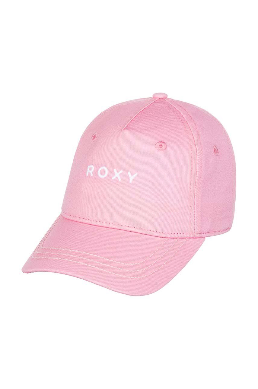Roxy czapka z daszkiem bawełniana dziecięca DEARELIEVER T kolor różowy gładka
