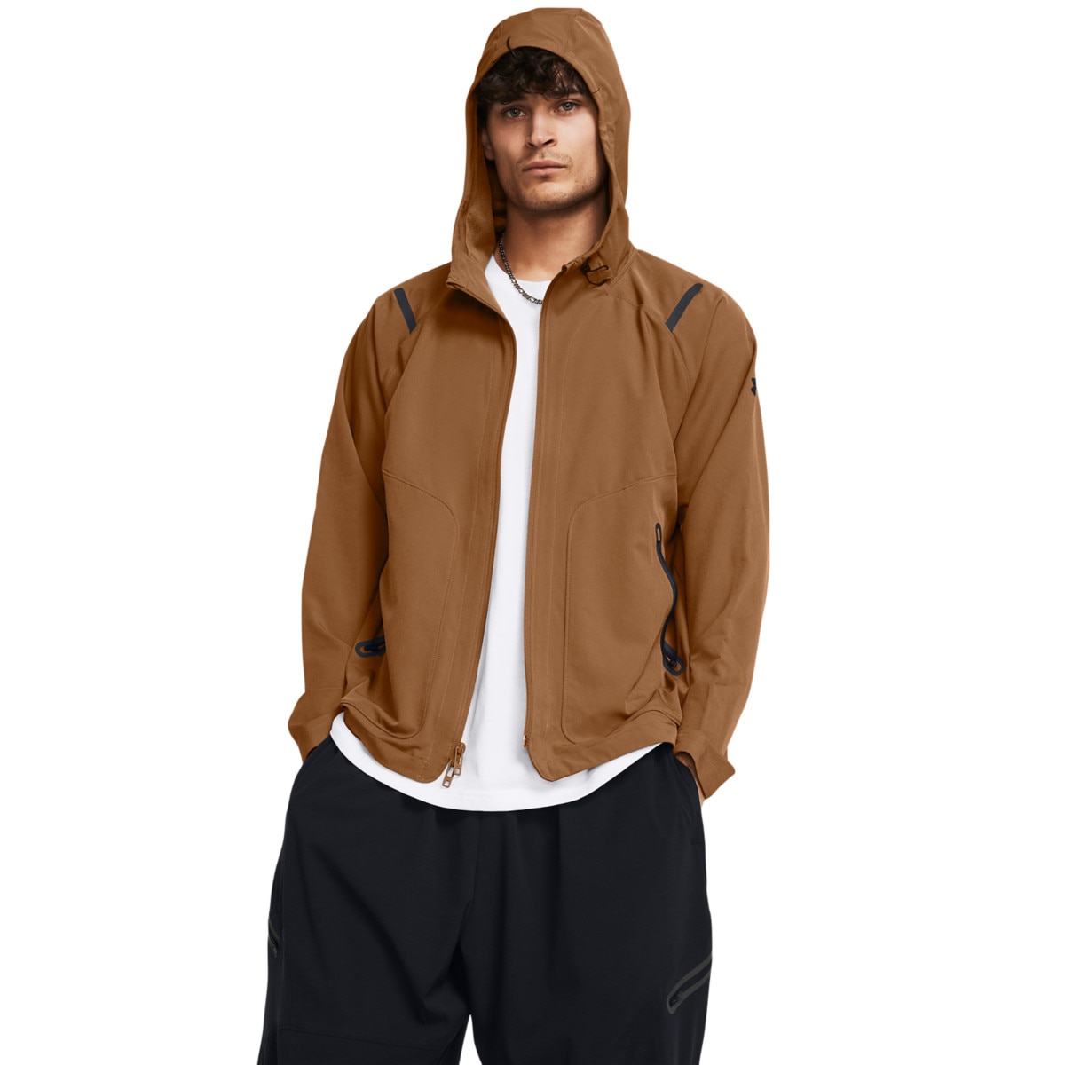 Męska kurtka treningowa Under Armour UA Unstoppable Jacket - brązowa - UNDER ARMOUR