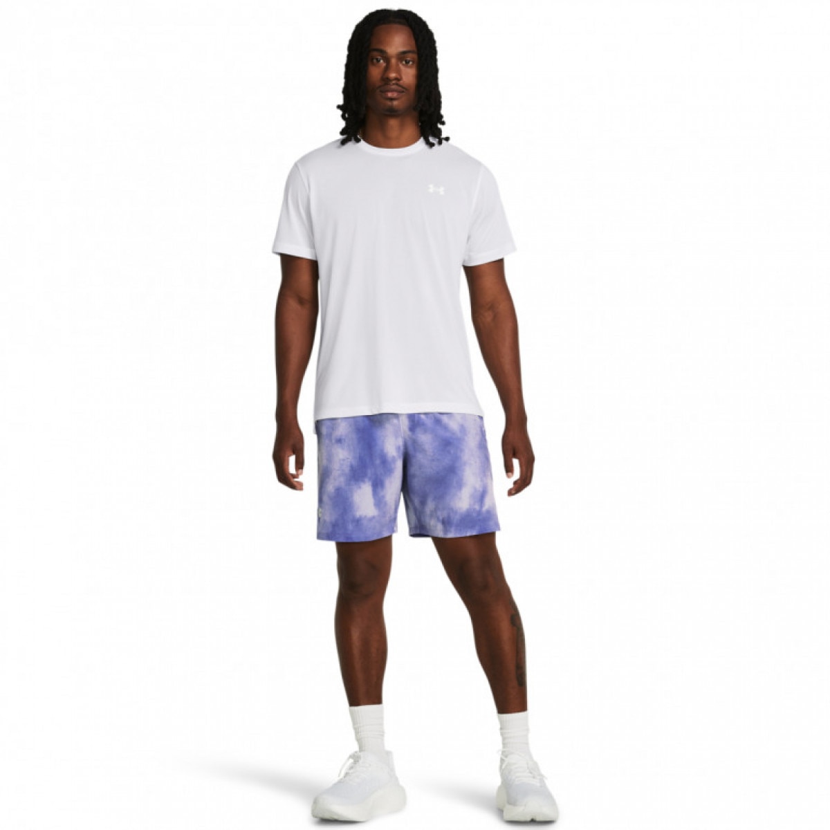 Męskie spodenki do biegania Under Armour Launch Elite 7'' Prt Short - fioletowe - UNDER ARMOUR