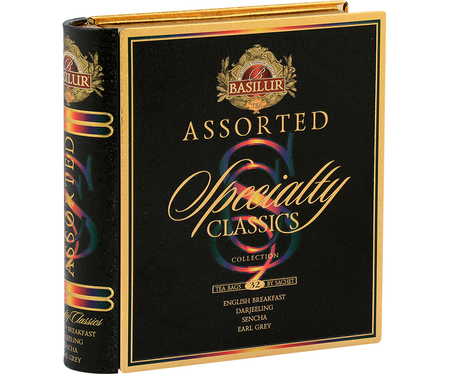 Basilur ASSORTED SPECIALTY CLASSICS zestaw herbat 4 smaki - puszka 32 szt.