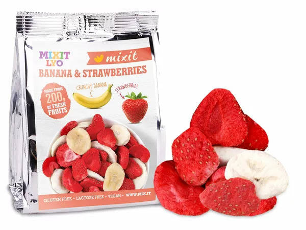 MIXIT chrupiące owoce banan, truskawka 23g