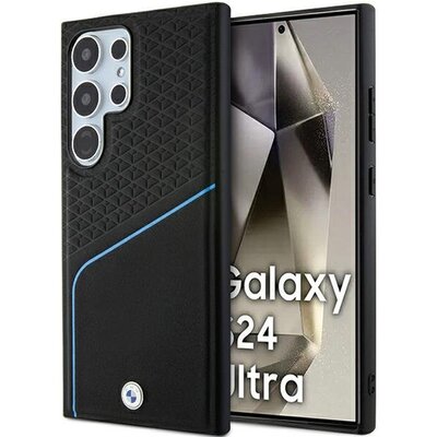 BMW BMHMS24L23RDCLK S24 Ultra S928 czarny/black hardcase Signature Leather Textured & Line MagSafe