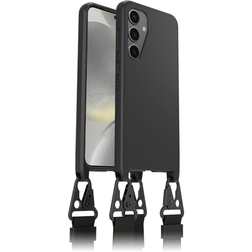 OtterBox React etui ze Smyczą, na Samsung Galaxy S24, Ultracienkie Etui z Regulowanym i Odpinanym Paskiem na Szyje, Przetestowane zgodnie ze standardami wojskowymi, Czarne, Bez Opakowania Detalicznego