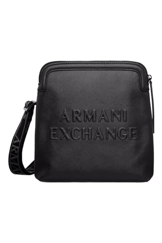 Armani Exchange Męskie logo Panarea, Big Embossed Logo Flat, Black, czarny