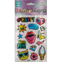Stnux Naklejki rainbow hologram - Happy