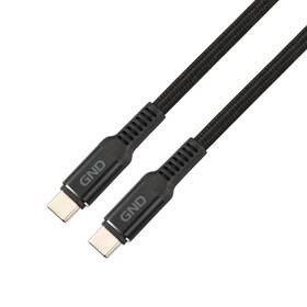 Kabel GND USB-C / USB-C, 2m, 100W, opletený (USBCC200MM02) Czarny