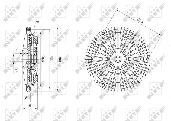 NRF SPRZĘGŁO WISKOTYCZNE  49649 OPEL OMEGA 2.0 86-94