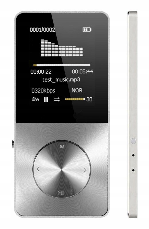 Odtwarzacz MP4 T1 16GB głośnik microSD MP3 srebrny