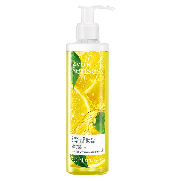 Avon Senses, Lemon Burst, Mydło w płynie do rąk, Cytryna & bazylia, 250ml