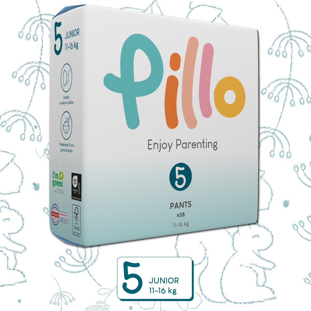 Pillo Pieluchomajtki dla dzieci, 112 szt., rozmiar 5 (11-16 kg)