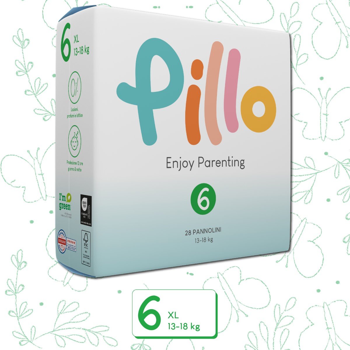 Pillo Pieluszki dla dzieci, 112 szt., rozmiar 6 (13-18 kg)