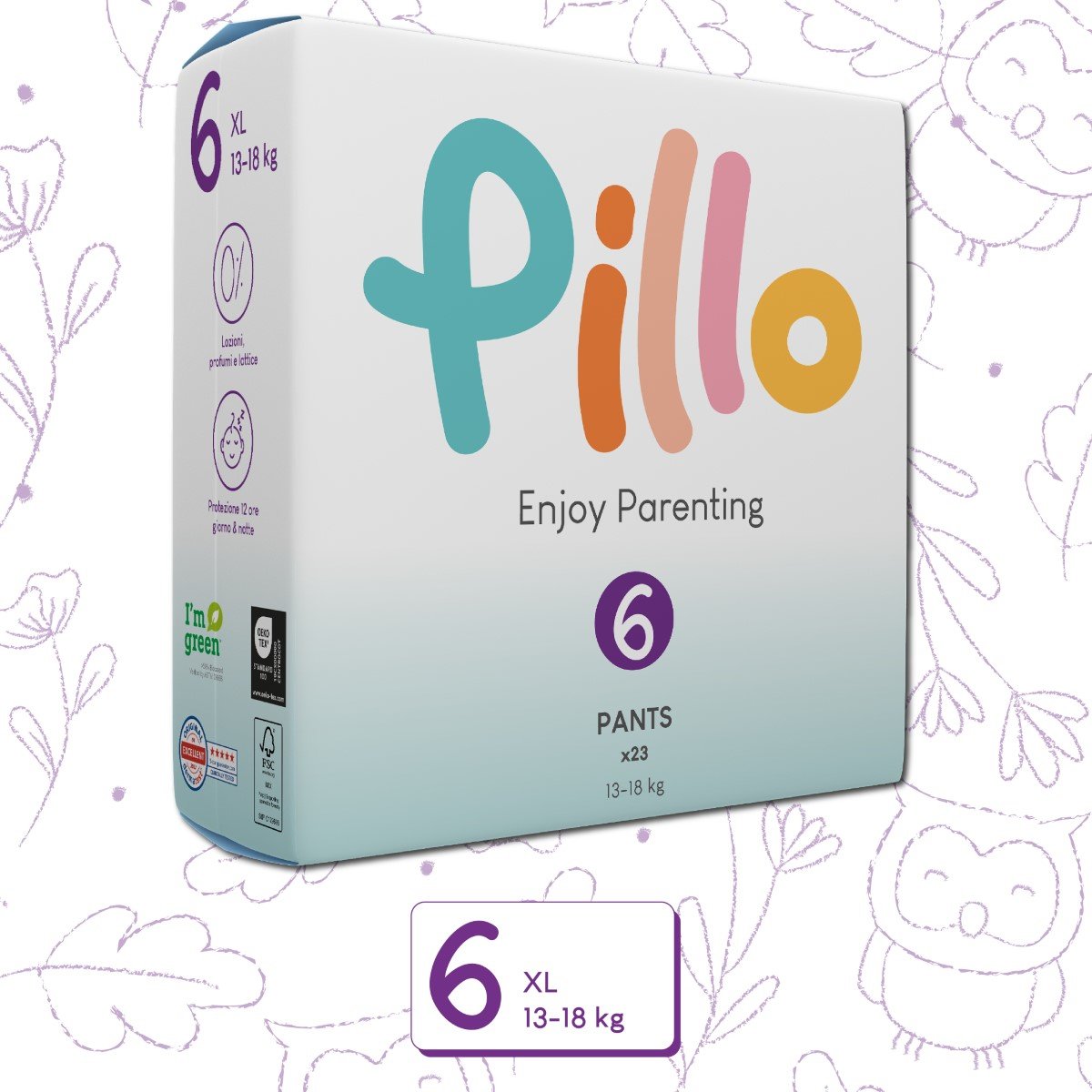 Pillo Pieluchomajtki dla dzieci, 92 szt., rozmiar 6 (13-18 kg)