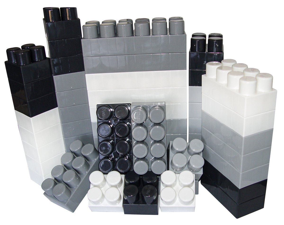 Duże klocki Hemar K3 konstrukcyjne 50 el luz 4 kolory monochromatyczne