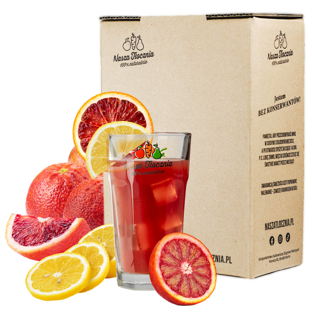 LEMONIADA Czerwona Pomarańcza niskosłodzona SYCYLIA Nasza Tłocznia 5L