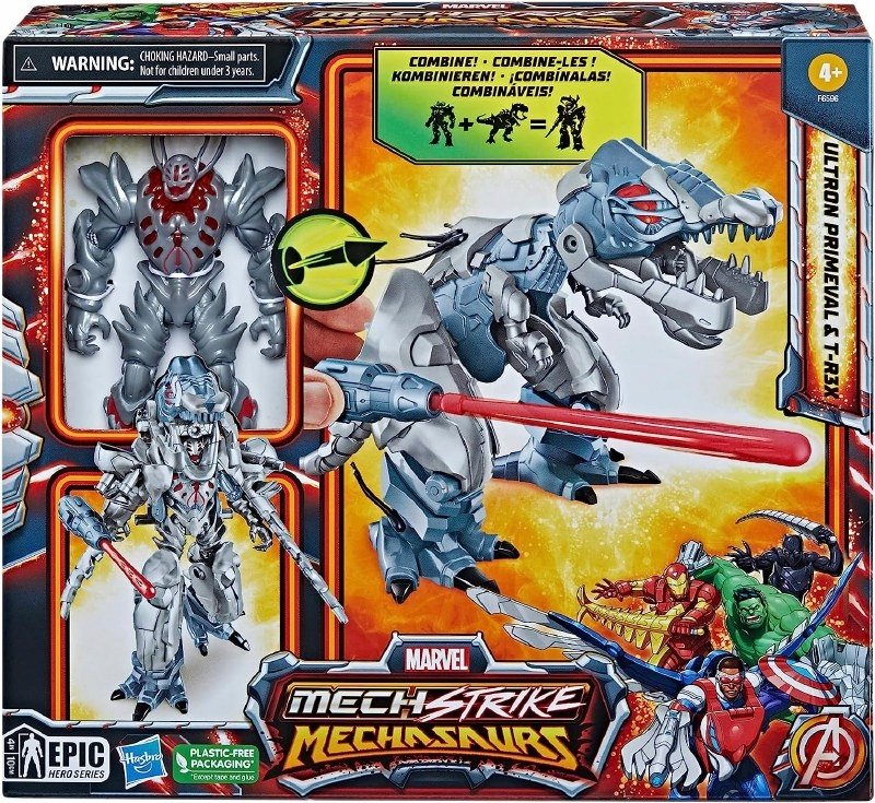 FIGURKA Marvel Mech Strike Mechasaurs Ultron Primeval + T-R3X