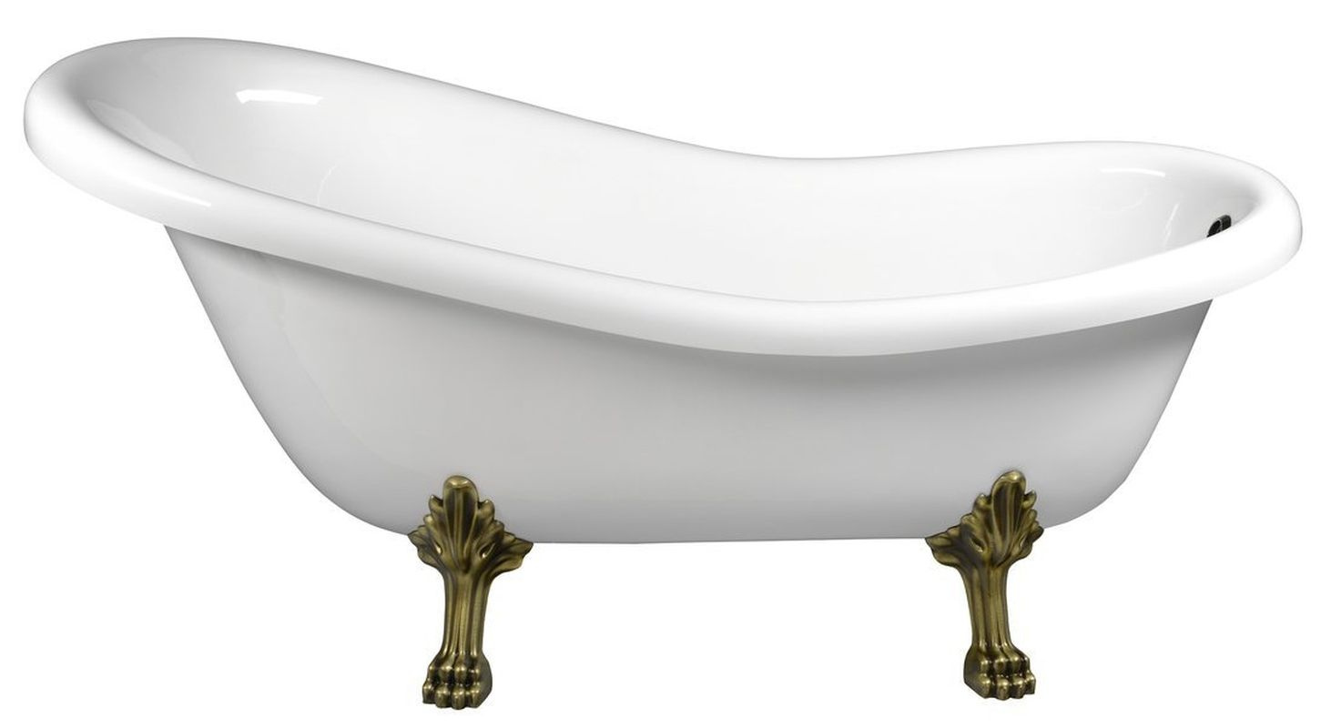Polysan Retro Wanna wolnostojąca 147x69,5 cm biały/brąz 85356
