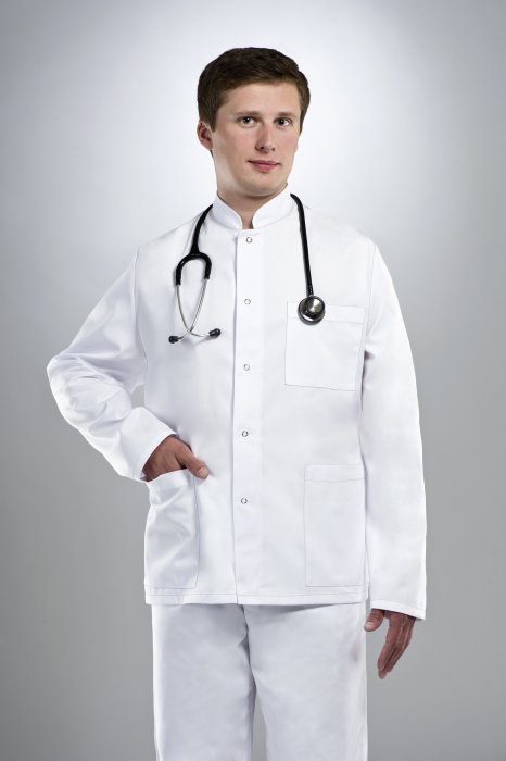 STELO ROZM. 54 Fartuch medyczny krótki ze stójką męski, HA73002/WHTH/54