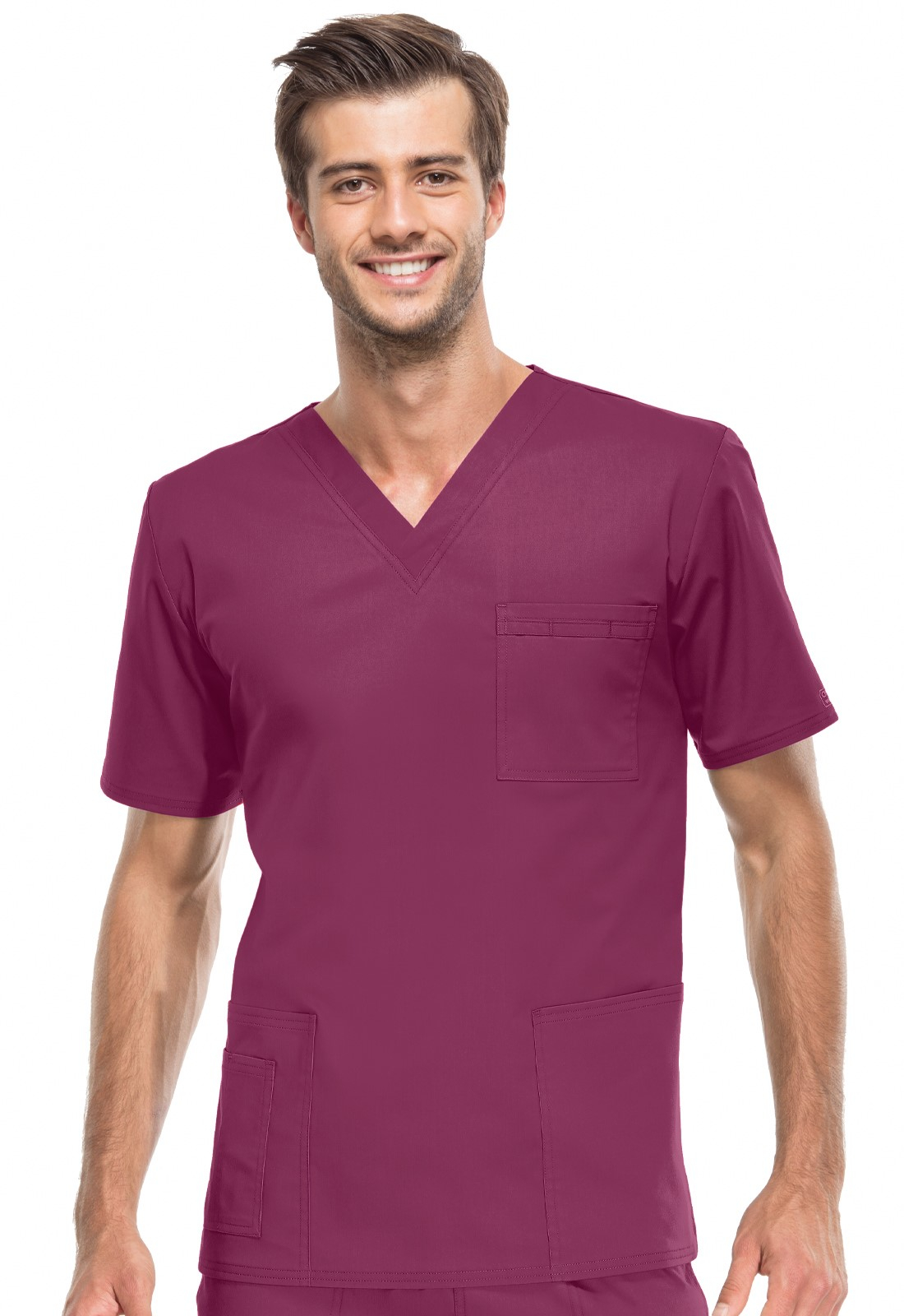 SPI ROZM. M Bluza medyczna męska Core Stretch V-neck Top, Wino, 4725/WINW/M