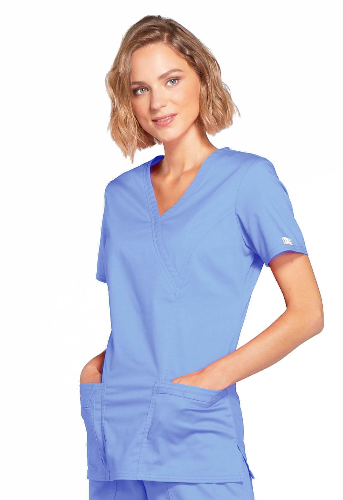 SPI ROZM. M Bluza medyczna damska Core Stretch Mock Wrap, Błękit, 4728/CIEW/M