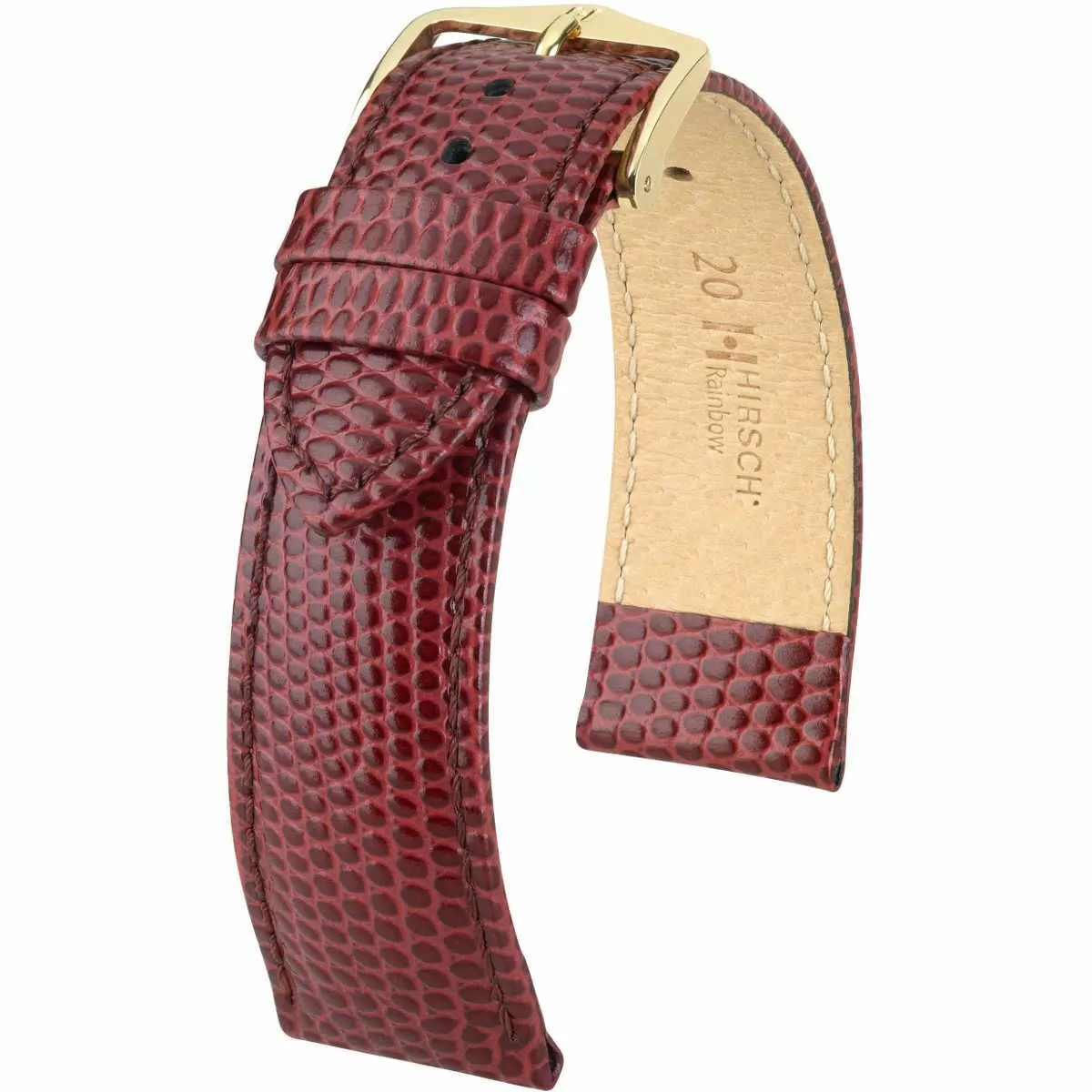 Bordowy pasek skórzany 16 mm HIRSCH Rainbow 12302660-1-16 (M)  | OFICJALNY SKLEP |  • Zapłać później PayPo • GRATIS WYSYŁKA ZWROT DO 365DNI