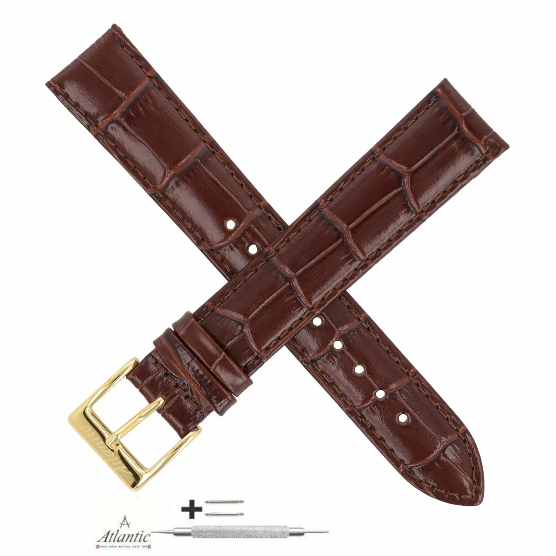 Pasek do zegarka Atlantic 20 mm brązowy XL