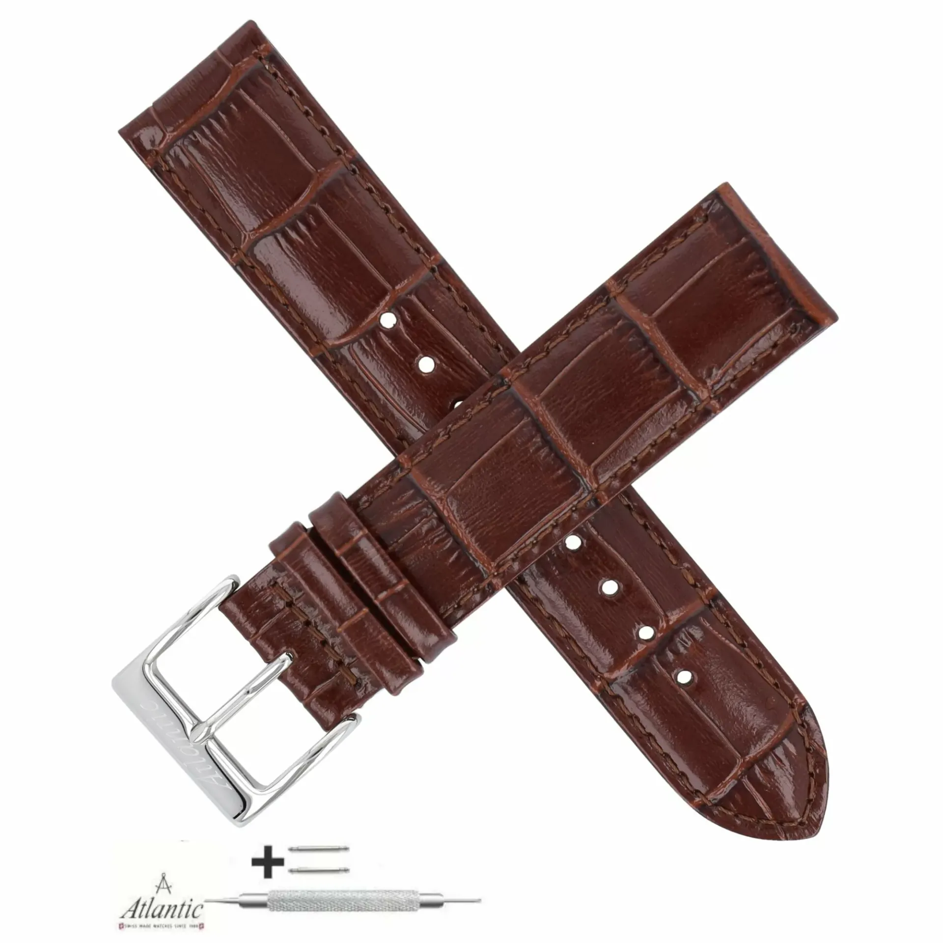 Pasek do zegarka Atlantic 21 mm brązowy
