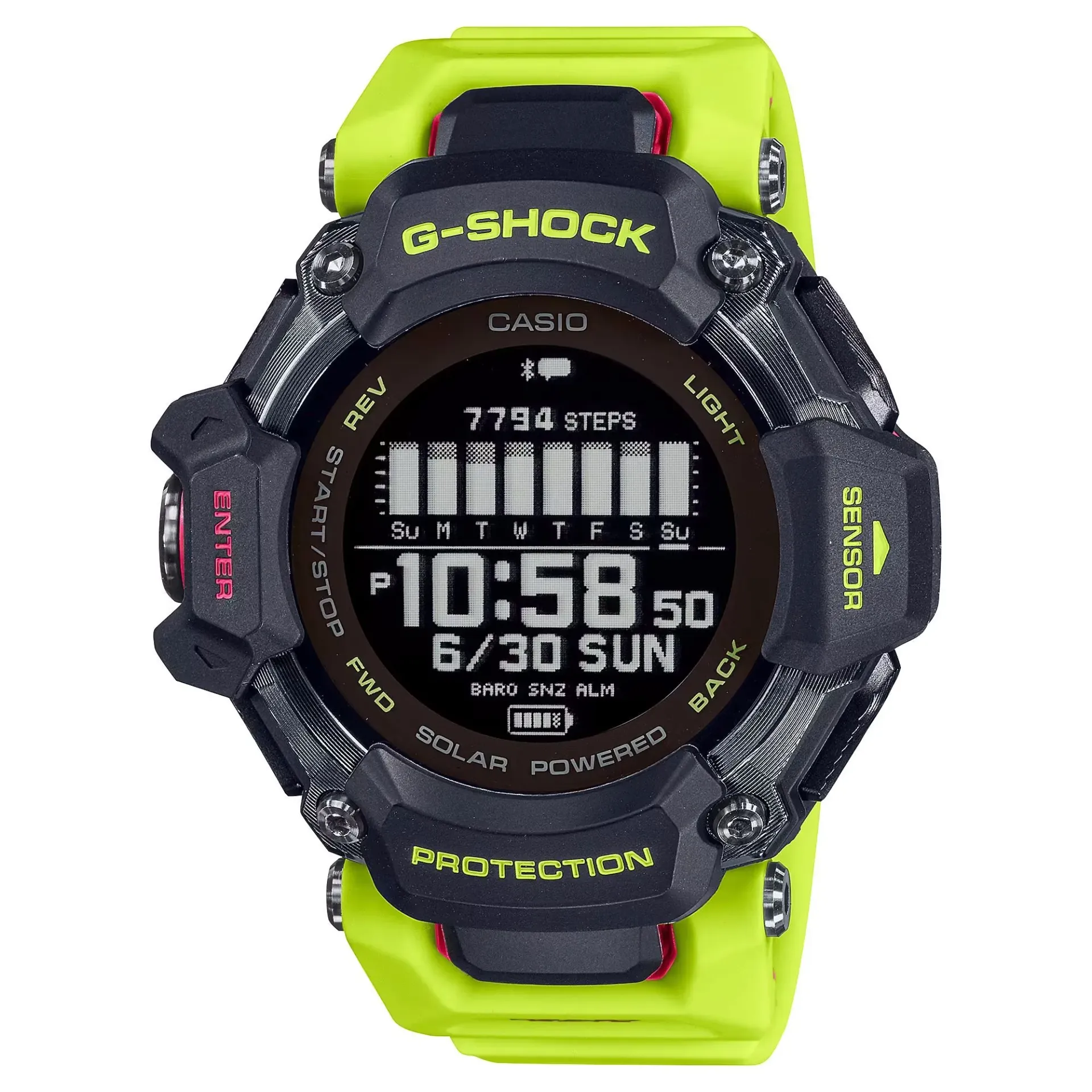 Zegarek Casio G-Shock G-SQUAD GBD-H2000 Żółty GPS Pulsometr GBD-H2000-1A9ER