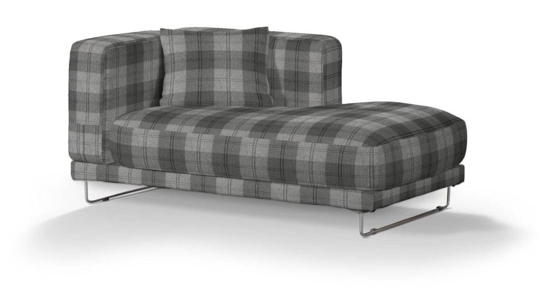 Pokrowiec na szezlong DEKORIA, Edinburgh, prawy szezlong Tylösand, szara krata