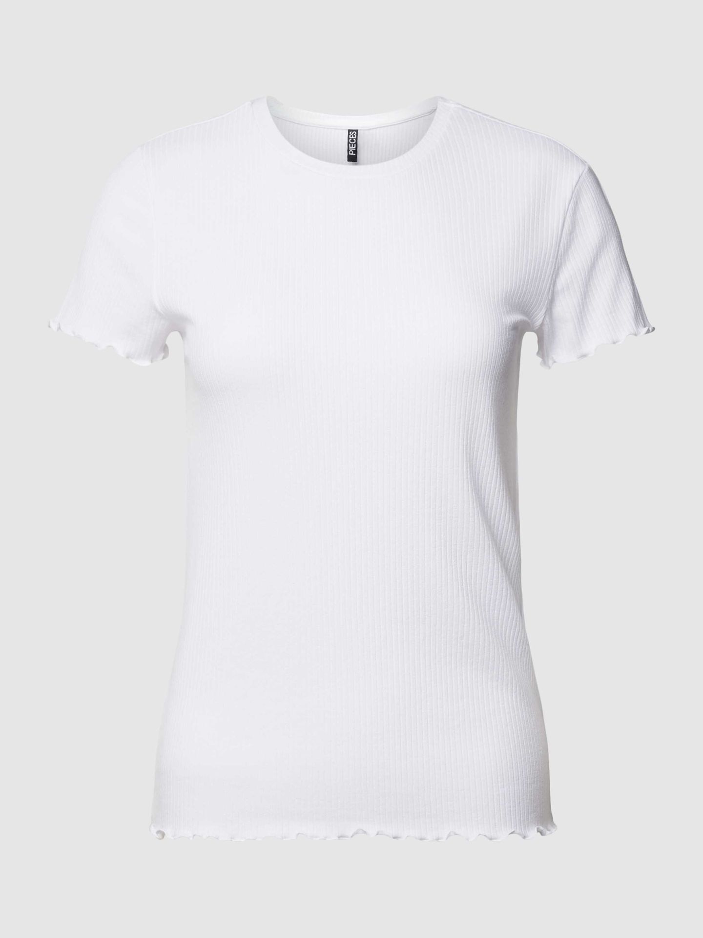 T-shirt z prążkowaniem model ‘NICCA’