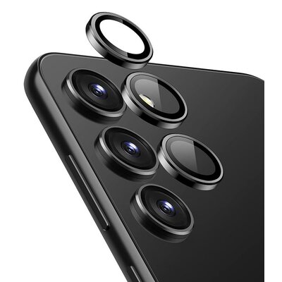 Crong Lens Ring - Szkło hartowane na obiektyw aparatu Samsung Galaxy S24 (czarny)