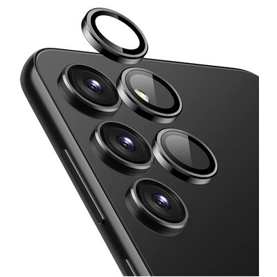 Crong Lens Ring - Szkło hartowane na obiektyw aparatu Samsung Galaxy S24+ (czarny)