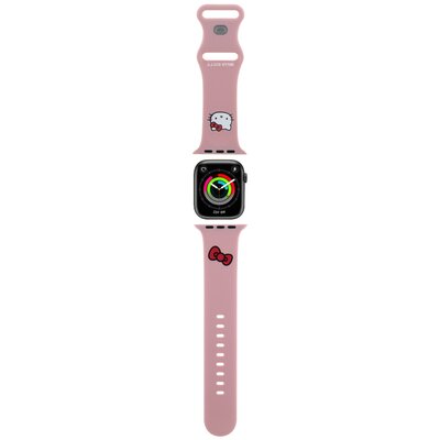 Pasek HELLO KITTY do Apple Watch 38/40/41mm Silicone Kitty Head Różowy HKAWMSCHBLP
