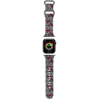 Hello Kitty Pasek HKAWMSDIEZK Apple Watch 38/40/41mm czarny/black strap Silicone Bows & Stripes