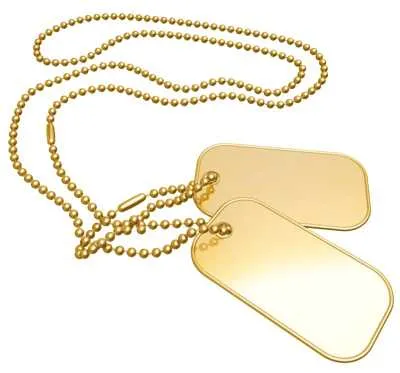 Nieśmiertelnik dog-tag MIL-TEC z gumkami złote