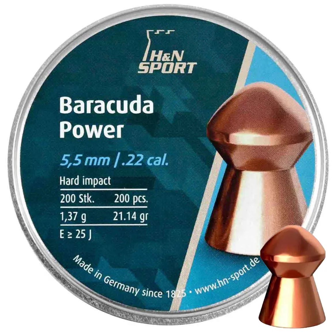 Śrut H&N 5,50mm diabolo Baracuda Power 200szt