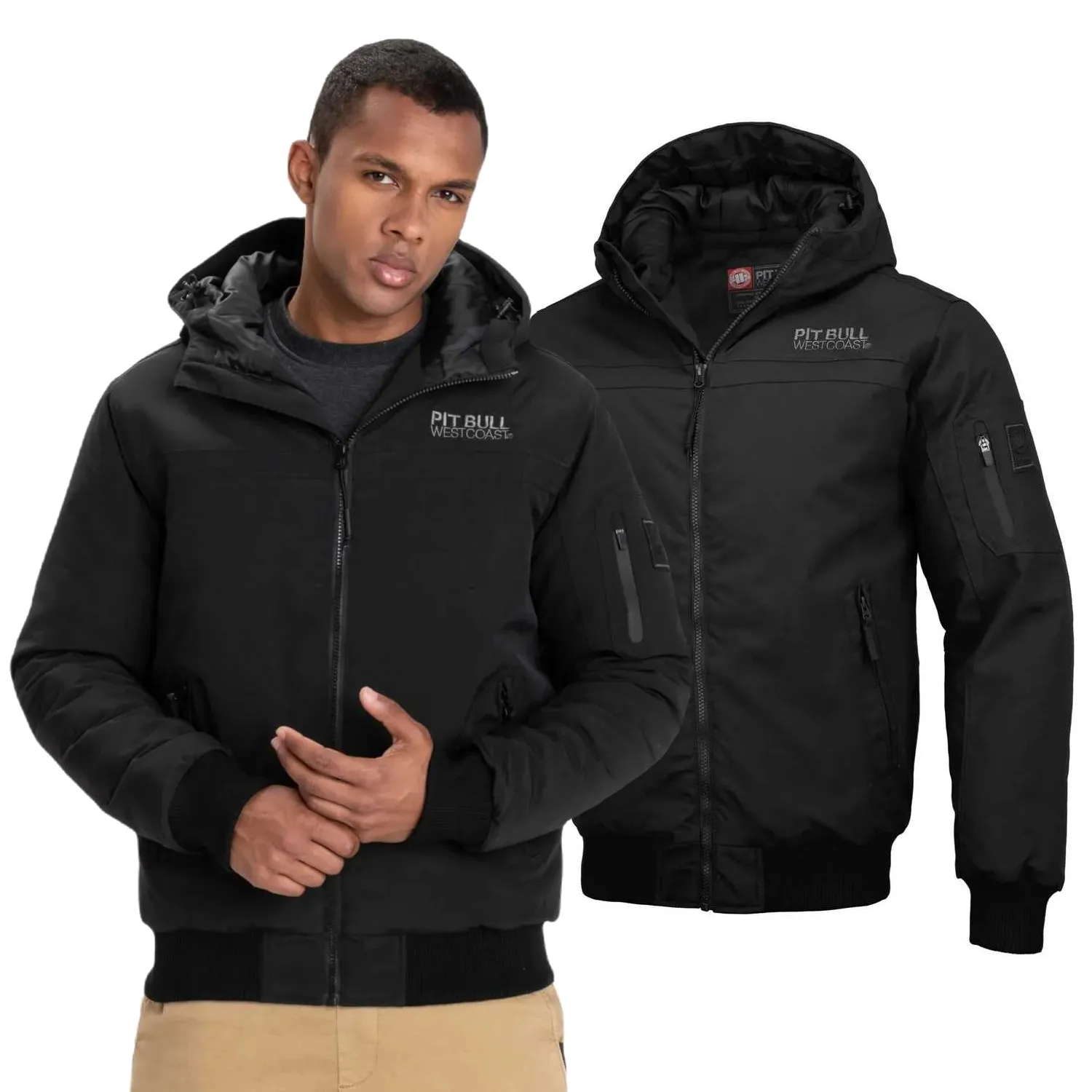 Kurtka Zimowa z kapturem Pit Bull Balboa II '23 - Czarna