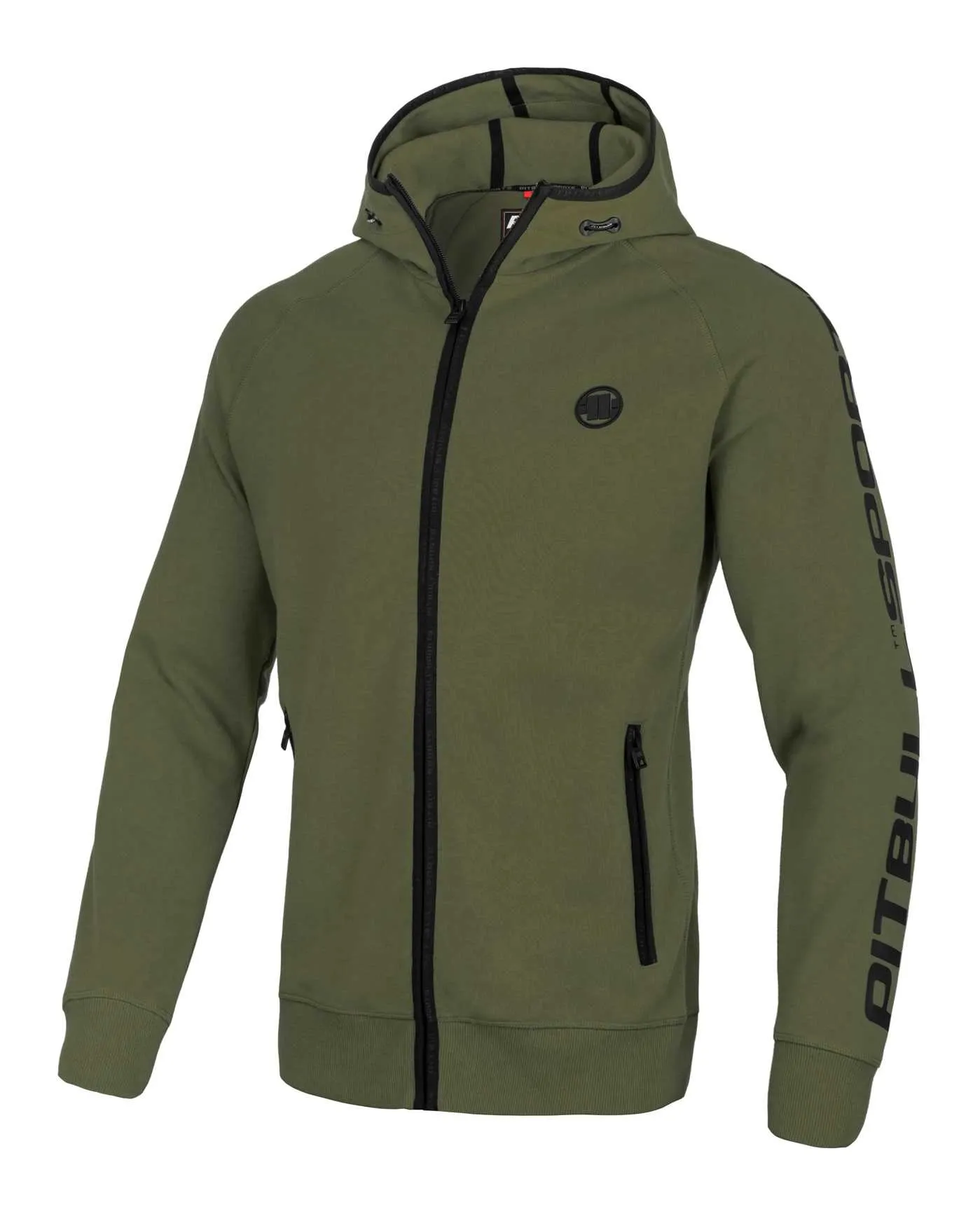 Bluza rozpinana z kapturem Pit Bull Performance Pro + Thelborn - Oliwkowa