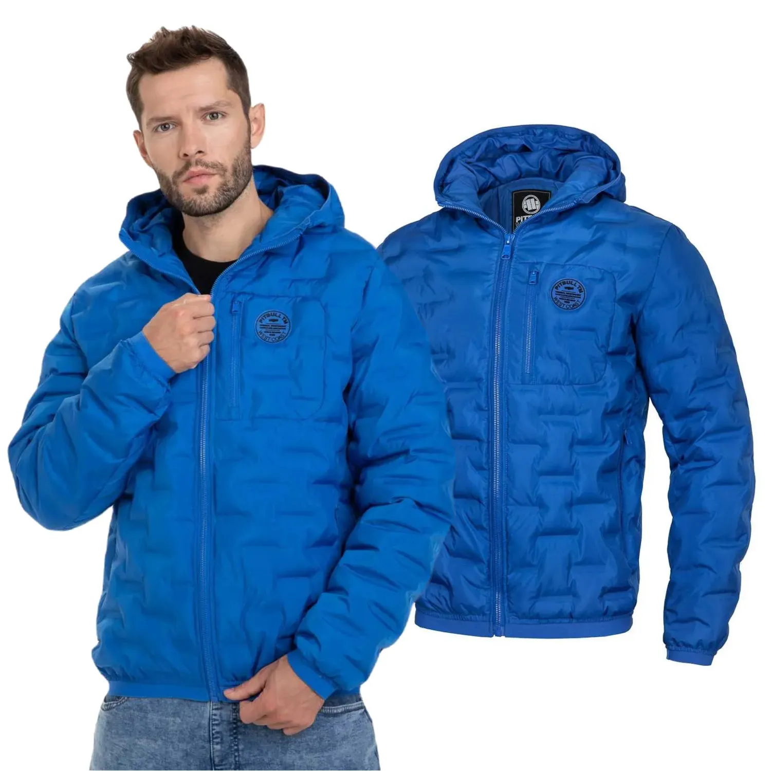 Kurtka zimowa z kapturem Pit Bull Firestone - Niebieska