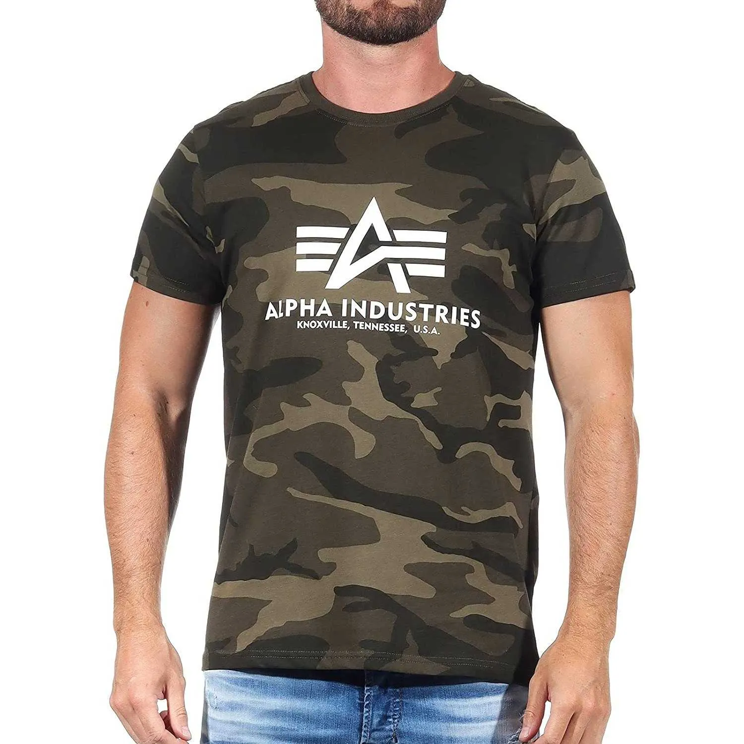 Koszulka Alpha Industries Basic 100501C 239 - Oliwkowa Camo