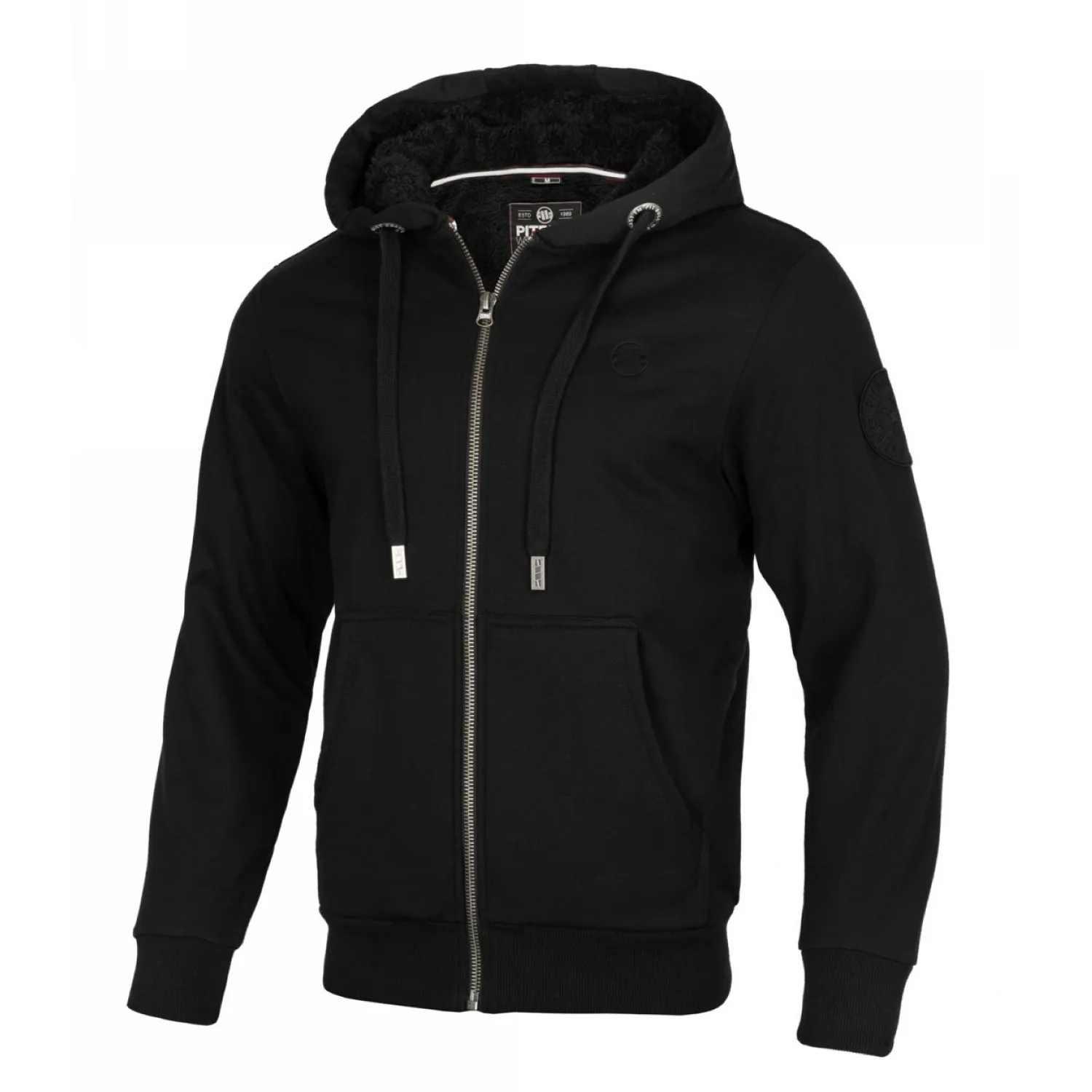 Bluza rozpinana z kapturem Pit Bull Sherpa Ruffin II '23 - Czarna