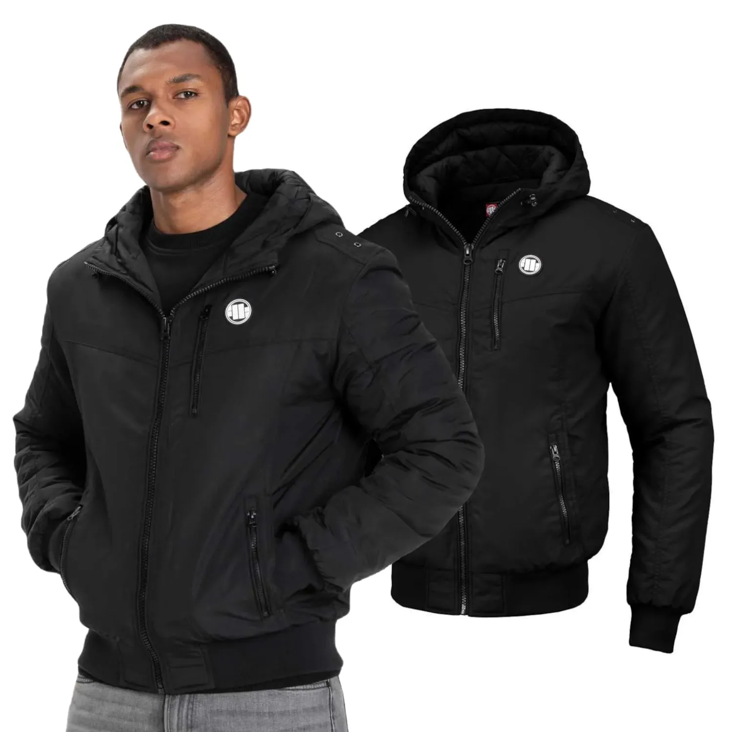 Kurtka zimowa z kapturem Pit Bull Cabrillo - Czarna