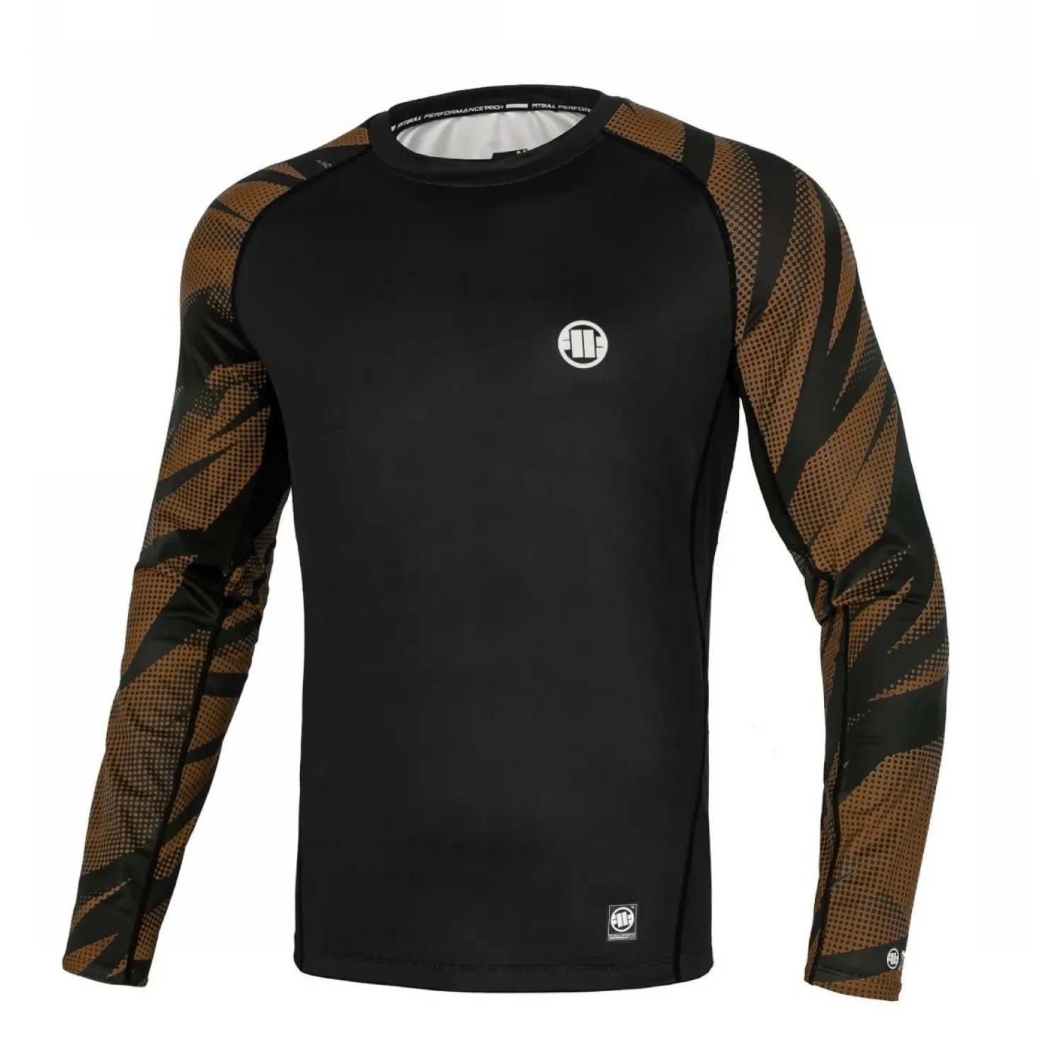 Longsleeve Mesh Rashguard Pit Bull Performance Pro plus Belt New Logo - Brązowy