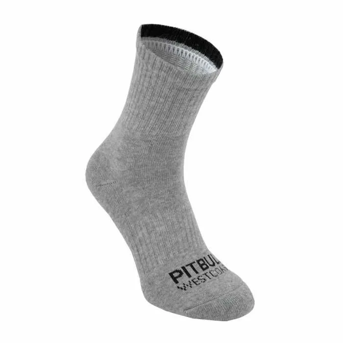 Skarpetki Pit Bull High Ankle TNT grube (3-pak) - Szare