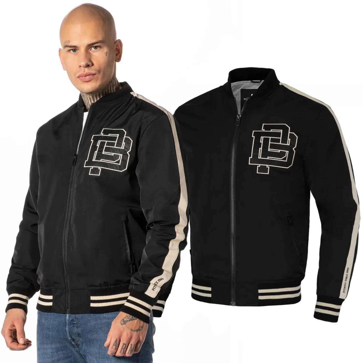 Kurtka wiosenna Pit Bull Harding Varsity '23 - Czarna