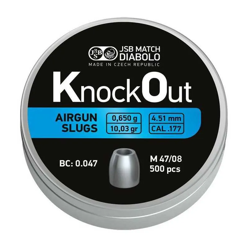 Śrut JSB 4,51mm 0,650g KnockOut Slugs .177 500 szt.