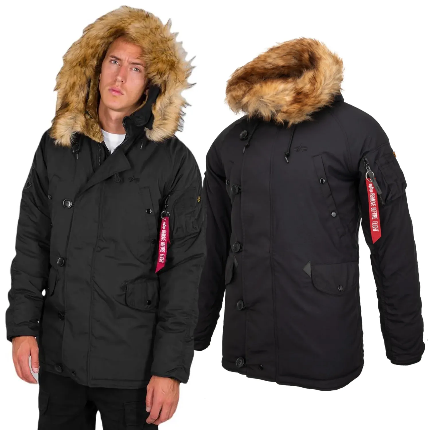 Kurtka z kapturem Alpha Industries Explorer 193128 03 - Czarna