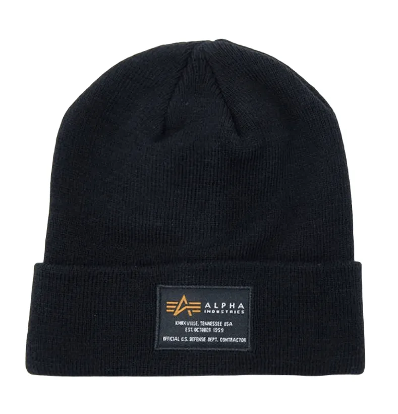Czapka zimowa Alpha Industries Crew 128924-03 - Czarna