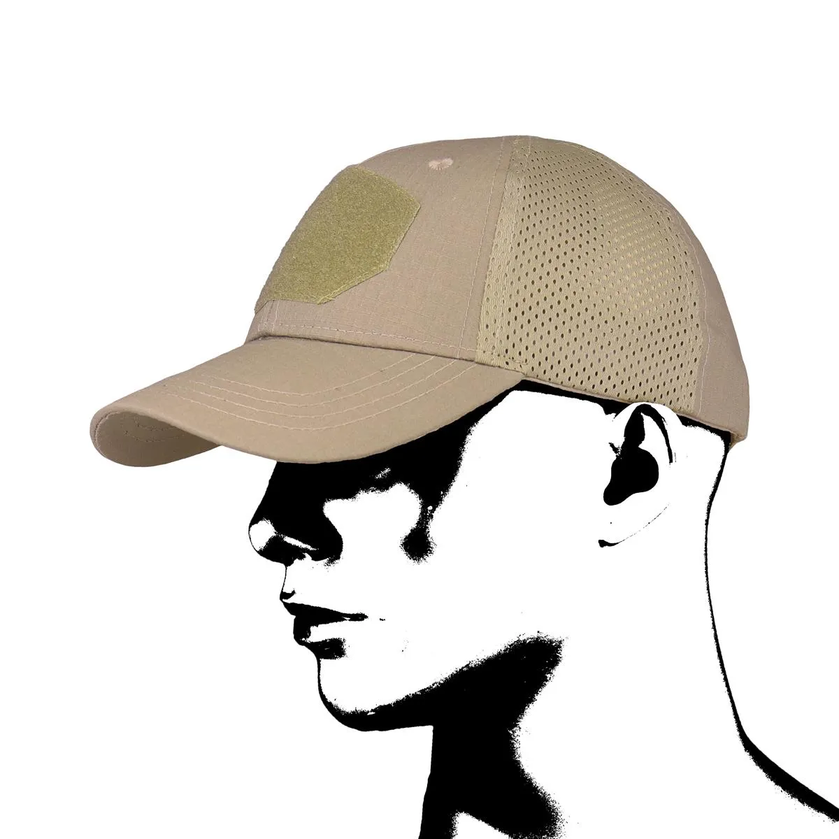 Camo Military Gear - Czapka Baseball Mesh Piaskowa