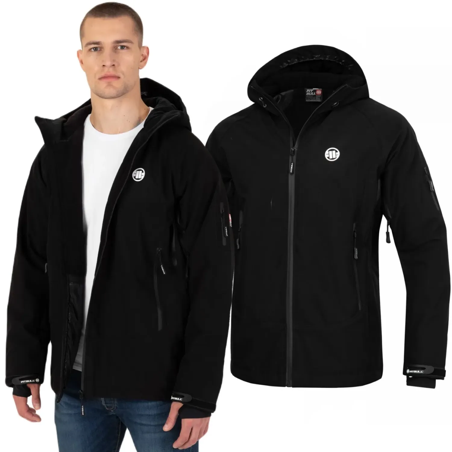 Kurtka zimowa z kapturem Pit Bull Rockfish '23 - Czarna