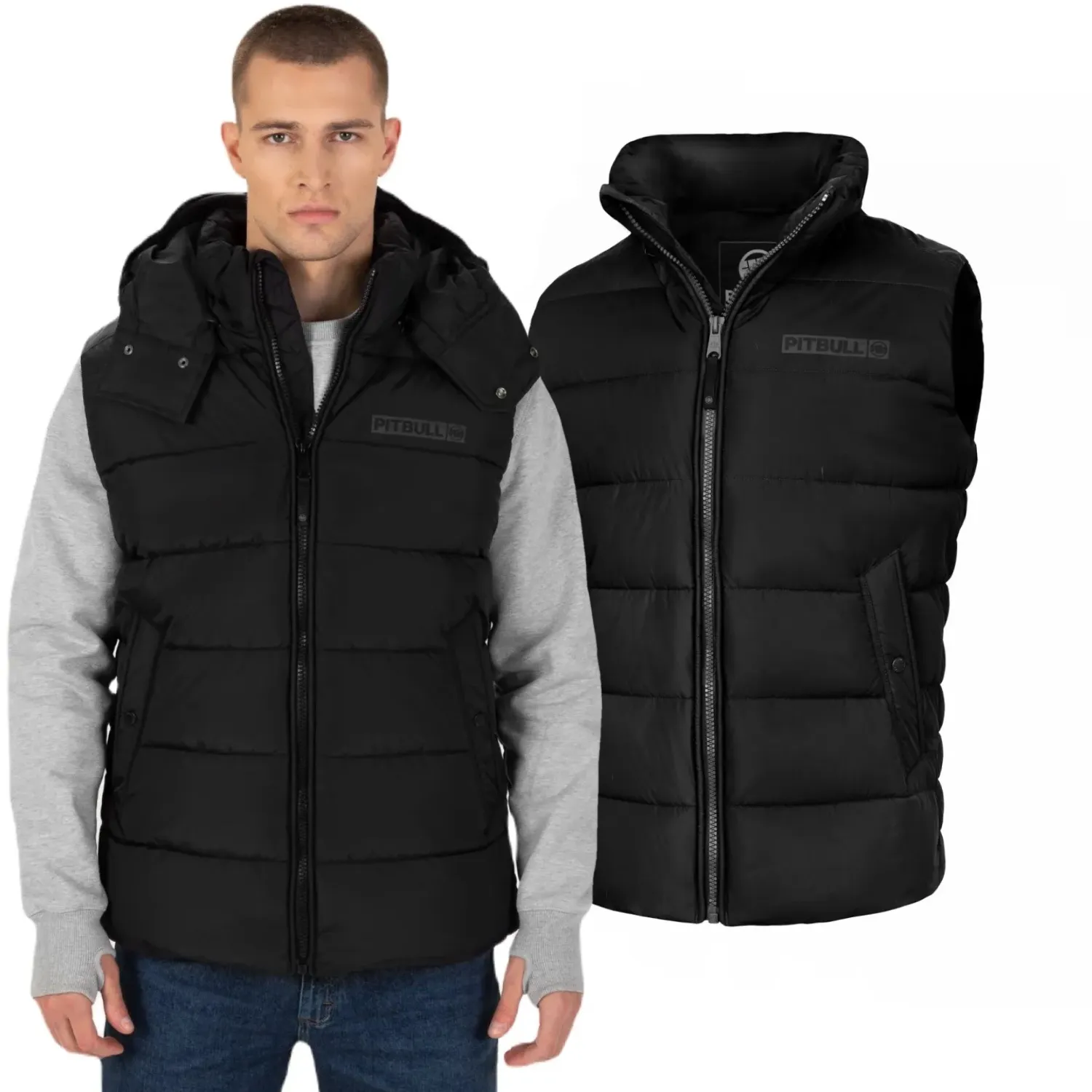 Kamizelka z kapturem Pit Bull Perseus '23 - Czarna